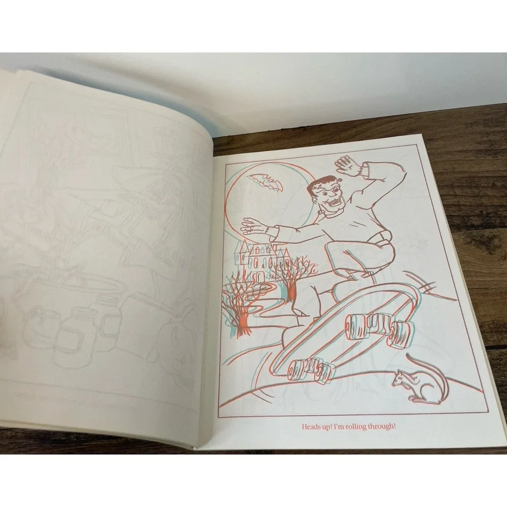 The Haunted House Coloring Book 3-D 3D Witch Vampire Ghost Halloween UNUSED